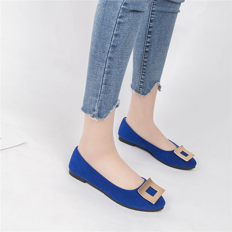 Women Girls Solid Big Size Slip On Flat Shallow Comfort Casual Single Shoes 23 Colors