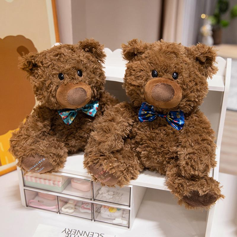 Niedlicher Teddybär mit Fliege, Plüschtier, Bär zum Umarmen, Bärpuppe, Kinderbegleiter, Beruhigungspuppe