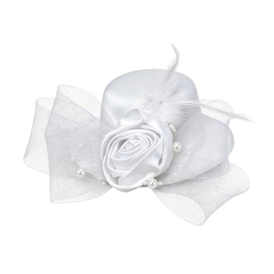 Retro Pillbox Hat Elegant Rose Hat with Feathers Mesh Bow 20s 50s Pillbox Hat for Kids Girls Stage Performances Theme Party Photo Props