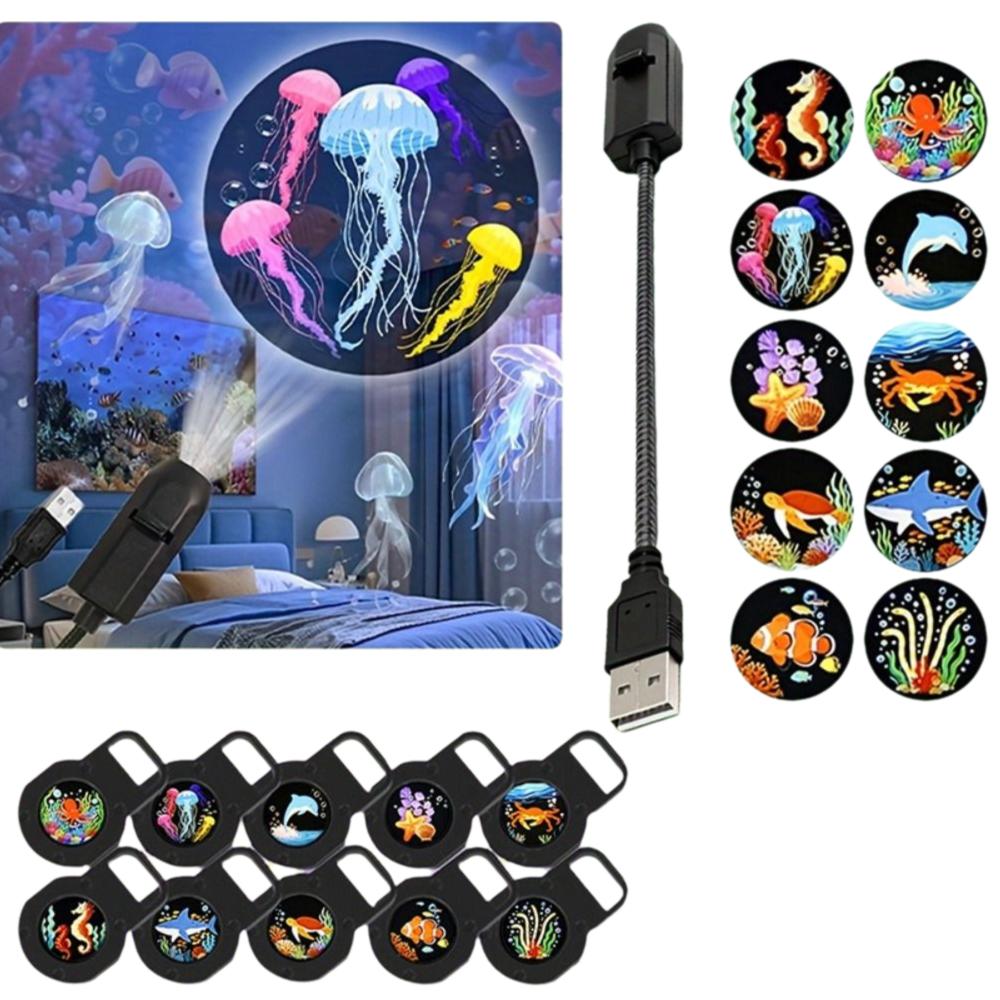 360 Degree Rotating Dreamy Ocean Projector Flexible Neck Party Ambient Light Ceiling Decoration