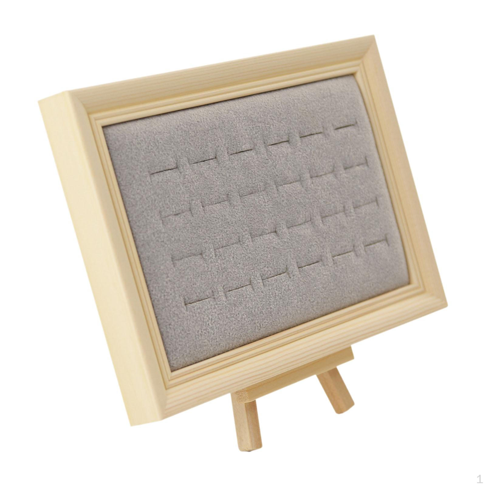 

Display Box Organizer Tray Storage Case with Wooden Frame And Soft Velvet Suitable for Women 24 Slot