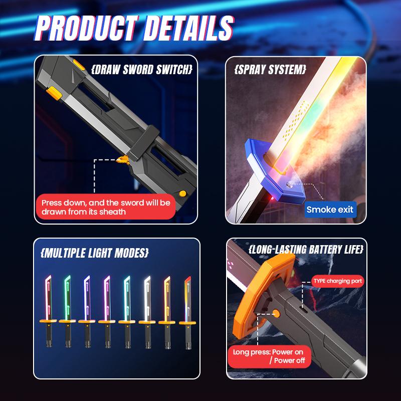 Bright Sword Multi-Color Flash Led Light Shine Outdoor Toy Cosplay Sword Toy Game Party Family Interactive Toy For Kids Adult