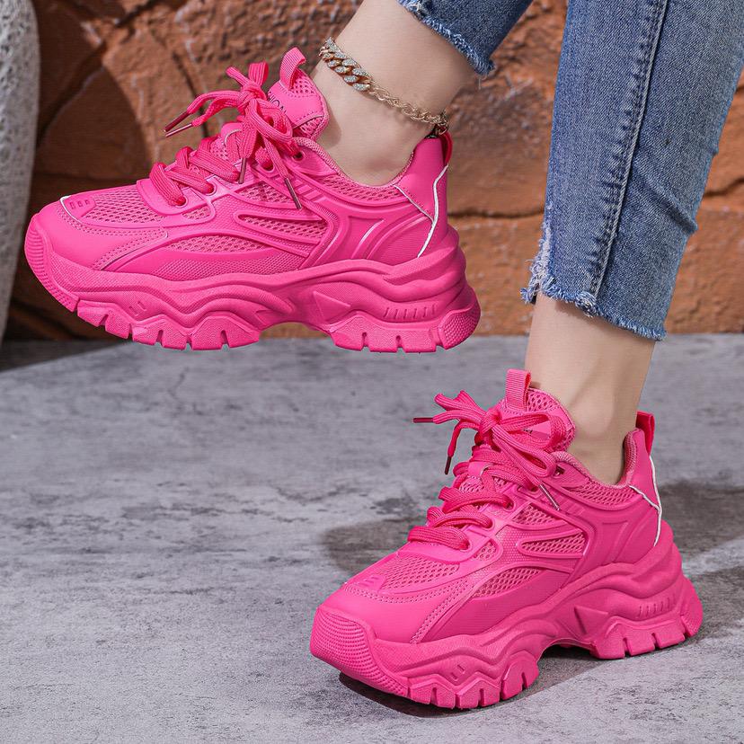 Fashion Sneakers for Women Mesh Breathable Casual Shoes Designer Platform Height Increasing Sports Shoes Comfort Tennis Shoes for Women