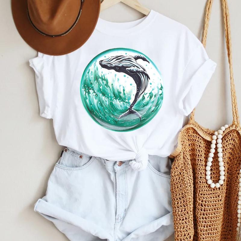 Women Cartoon Leopard Star Love Letter Trend 90s Fashion Summer Lady Print Tee Graphic T Top Travel Tshirts Trend T-Shirt