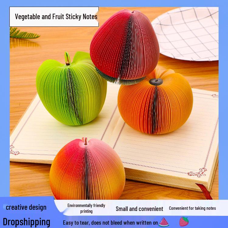 Creative Stationery: Reusable Fruit & Vegetable Sticky Notes for Students & Professionals