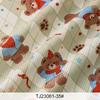 0.5m/1m/2m Cartoon Little Bear Corduroy Print Fabric for Sewing Children's Clothing,Dresses Pet Clothing DIY Decoration Fabrics