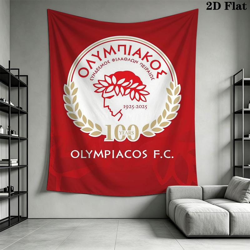 Olympiacos FC Pattern Home Decor Tapestry, Wall Hanging, Decorative RV Wall Cloth.MGT0918115