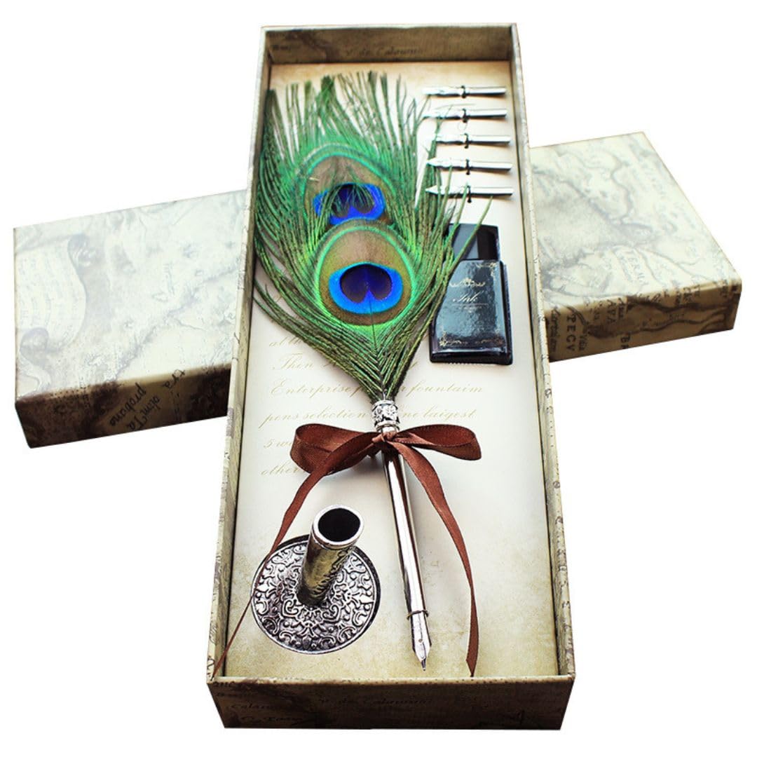 

of Magical Land Feather Pen Set Dip dip pen pen 5 refills included Dip dip pen pen dip fountain feather feather antique calligraphy set [Magic Sedona]
