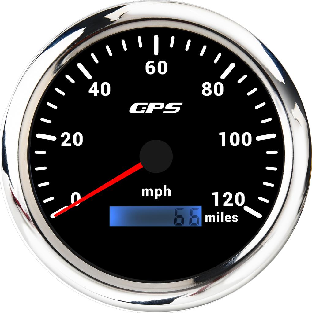 80/120/160MPH 110mm Speedometer GPS Car Odometer Tachometer 7 Color Light Digital Speed Gauge with GPS Antenna Fit Boat Marine