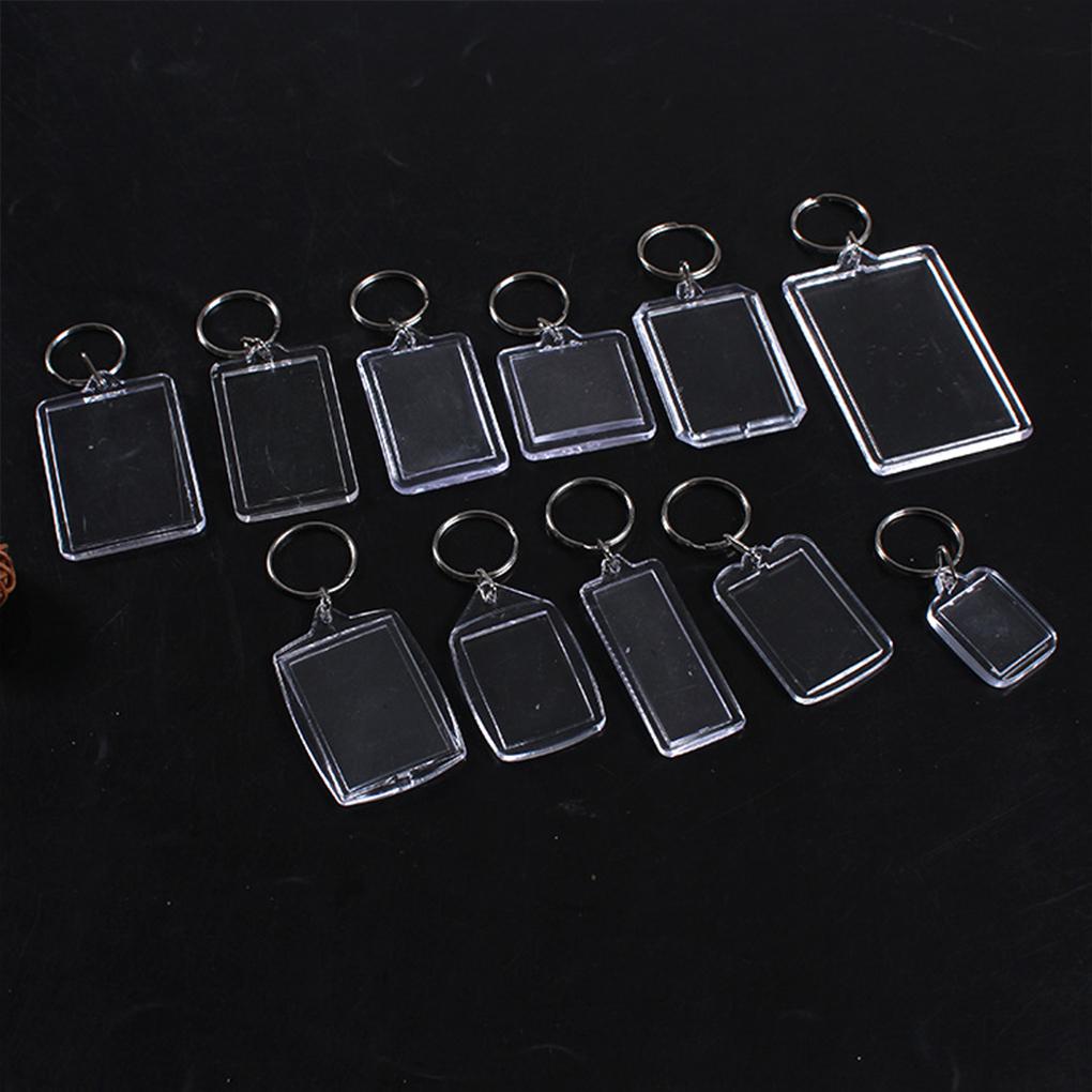 50PCS Key Chain Blank Double Side Plastic Keys Rings Metal Ring Eco Friendly Drop Resistance Holder Accessory Birthday