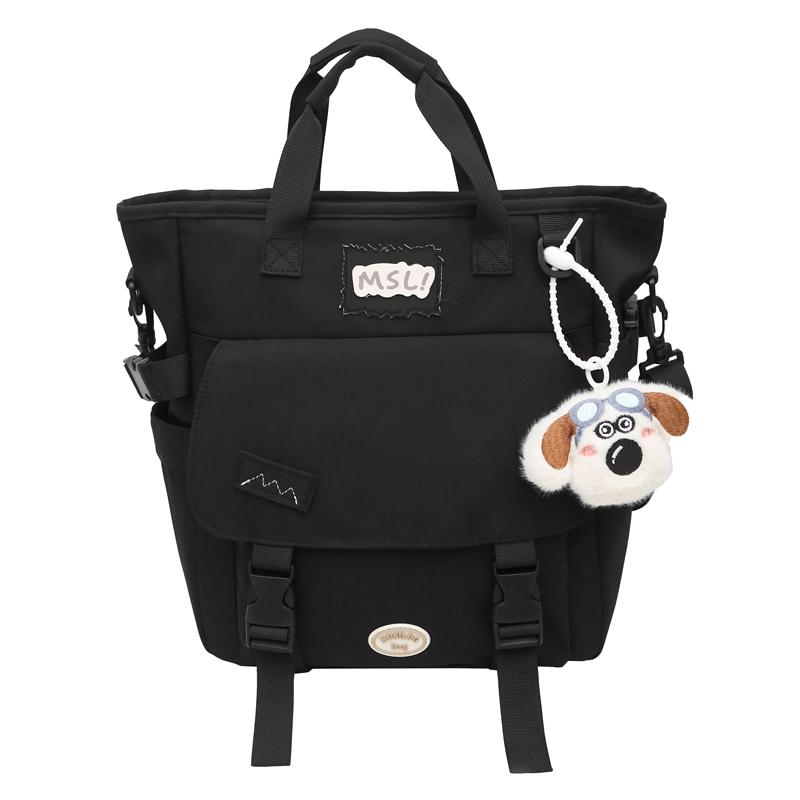 College Style Schoolbag Women's Contrast Backpack Large Capacity Tote Bag Multi-Use Crossbody Bag