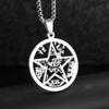 Hip Hop Pentagram Solomon Kabbalah Amulet Hollow Pendant Necklace for Men and Women