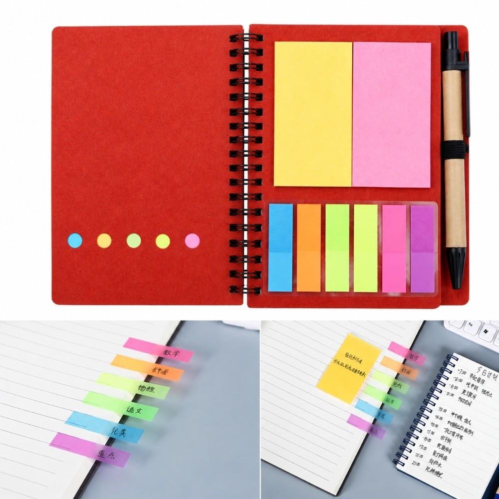 Multi Colors Sticky Notes Kraft Paper Memo Pad Portable Kraft Paper Notebook Work Planning