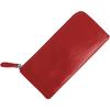 Genuine Leather Italian Leather Large Capacity Yet Green Long Red Wallet, L-shaped Zipper, Slim, Wallet, Slim, Men's & Women's,