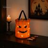 Festival Party Supply for Candy Glowing Pumpkin Bag with LED Lights, Reusable Halloween Treat Spooky Tote Lights Kids, Trick or Handbag Favors