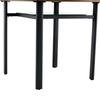 Modern Minimalist Round Table, 100 Cm Diameter, Brown Wood Grain, Glass Top, Metal Frame