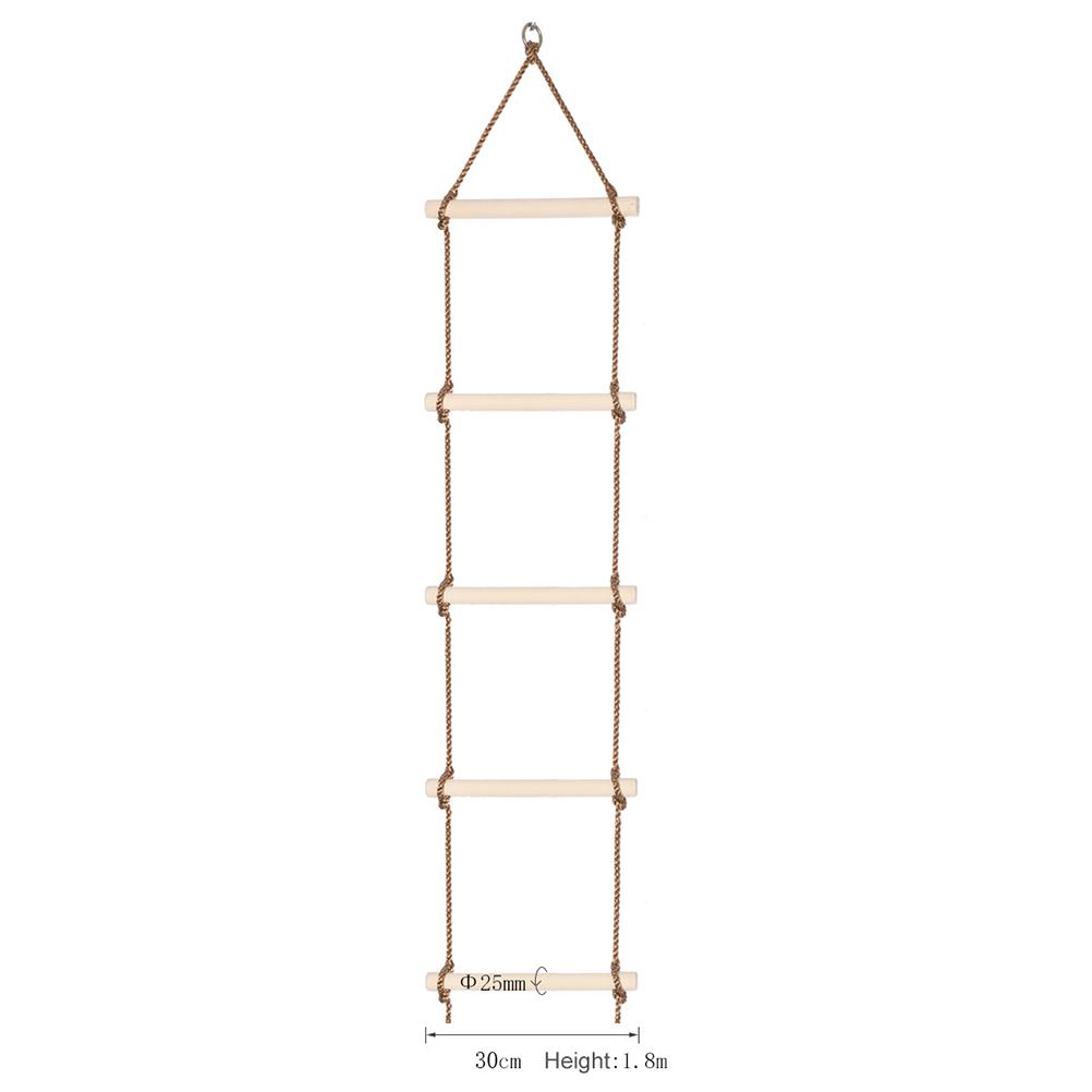 Scară de frânghie pentru copii cu trepte din lemn Scară de frânghie exterior interior Scară de cățărat Jucării leagăn pentru copii