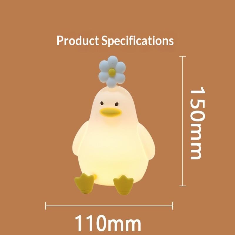 Cute Duck Led Night Light USB Rechargeable Nightlights Silicone Lamp Touch Switch Children Kid Bedroom Decoration Birthday Gift
