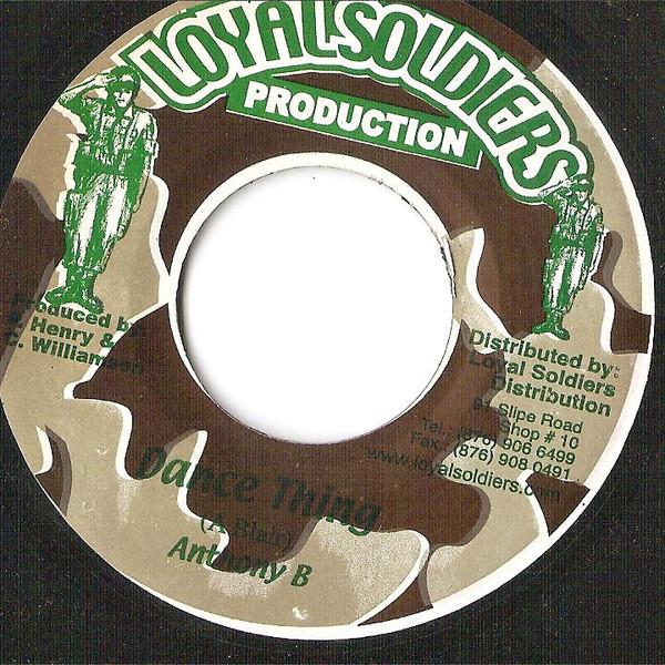 

7inch Record ANTHONY B - Dance Thing NONE Loyal Soldiers 2004 Jamaica Reggae, Ska & Dub Used