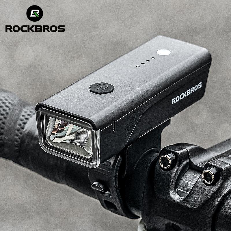 ROCKBROS Bicycle Headlight 260LM 1500mAh Type-C Flashlight Quick-Detach Installation Portable Bike Light for MTB Road Bike