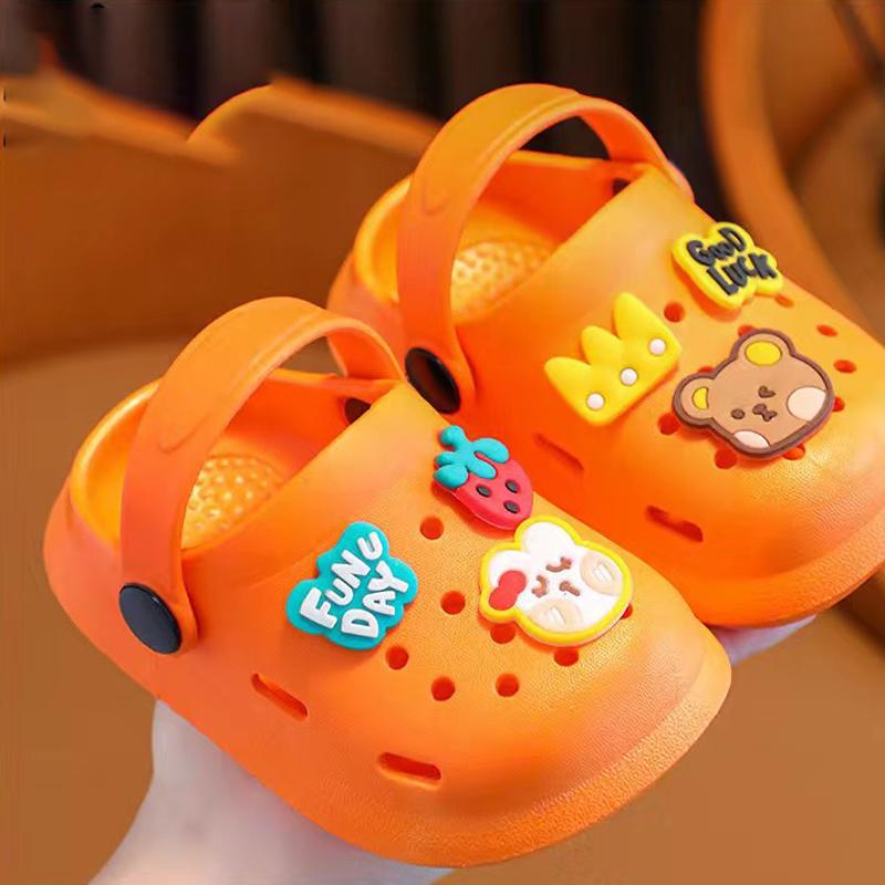 

Летние детские тапочки, милые и мультяшные противоскользящие сабо с закрытым носком для мальчиков, девочек, младенцев и детей всех размеров 34-35 оранжевый