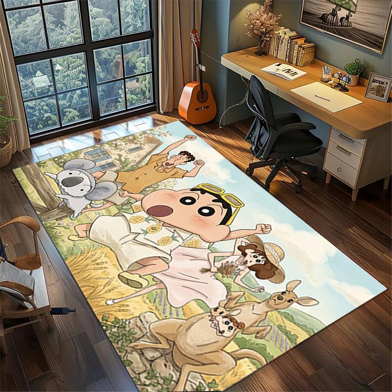 Crayon Shin-chan Non Slip Floor Rug Large Washable Area Carpet Bedroom Gamer Room Decor
