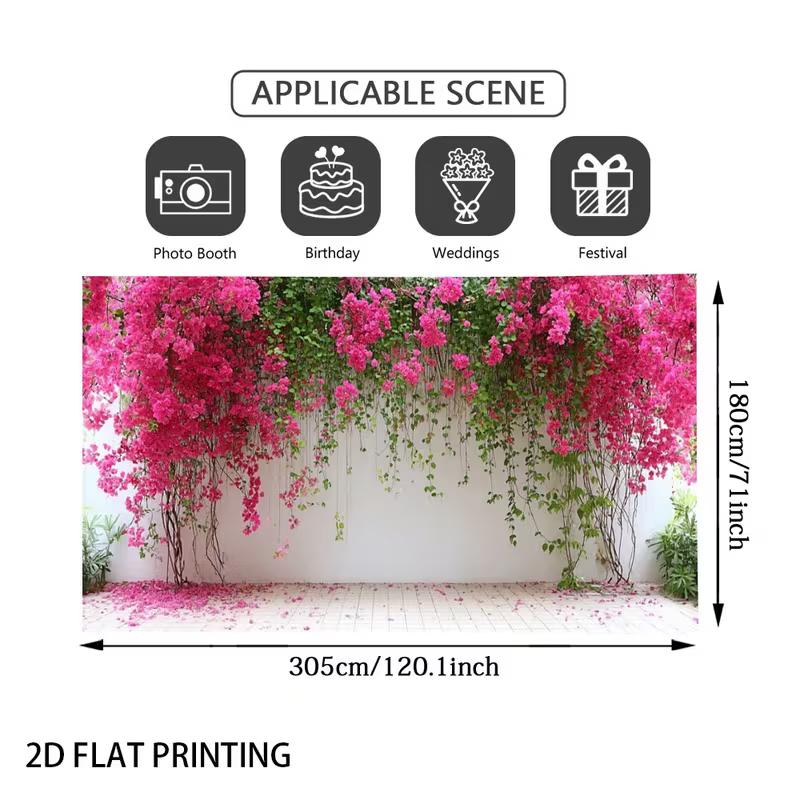 2D Cottage Falling Flower White Tile Base Garden Photo Background