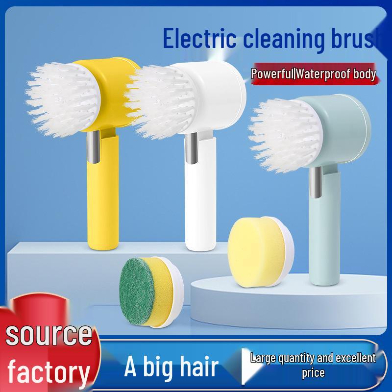 Rechargeable Handheld Electric Cleaning Brush Set for Dishes and Household Tasks