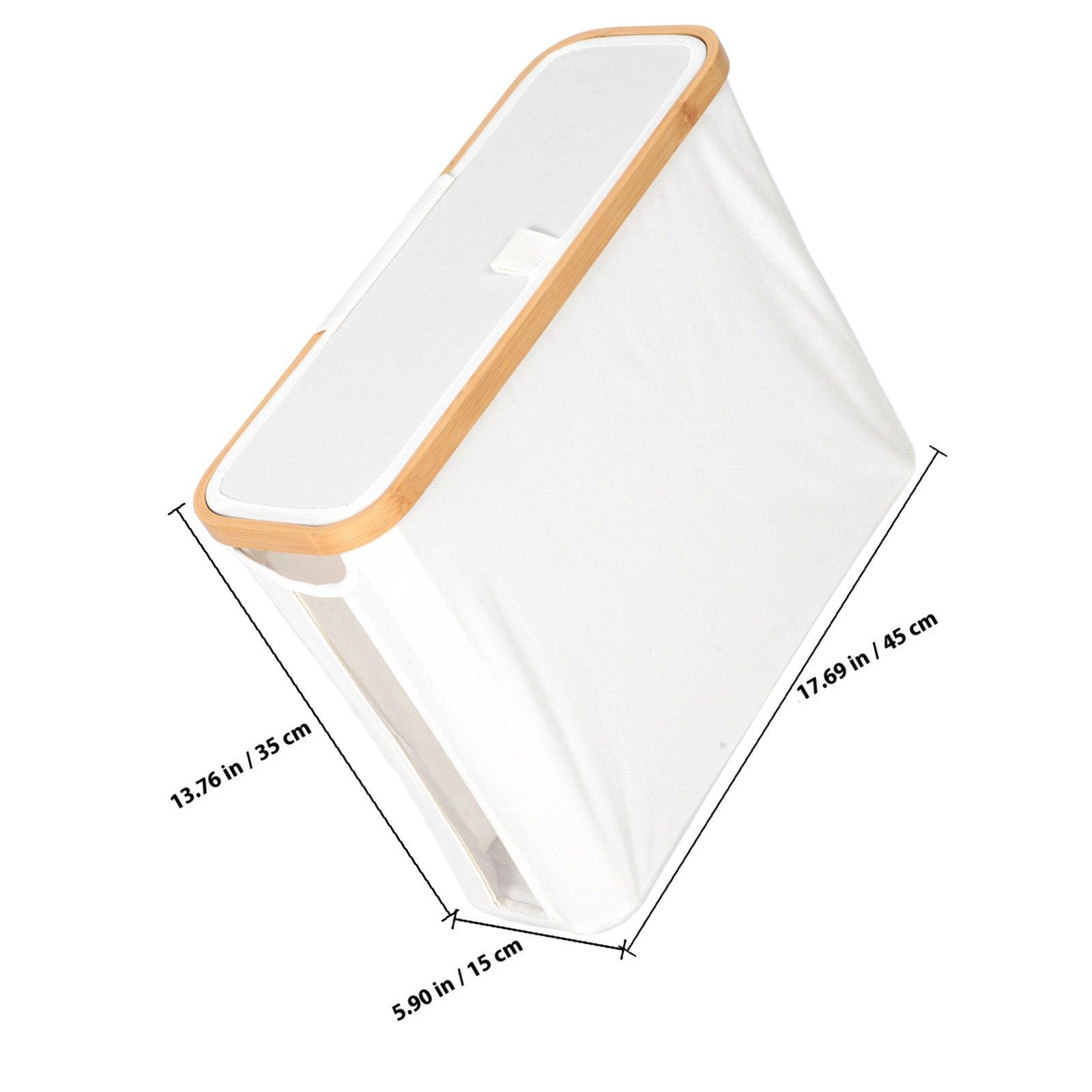 

Small Trash Can Bamboo Basket Bin Toilet Paper Organizer Basket Fabric Container for Bathroom Toilet Tissue Storage Free бежевый