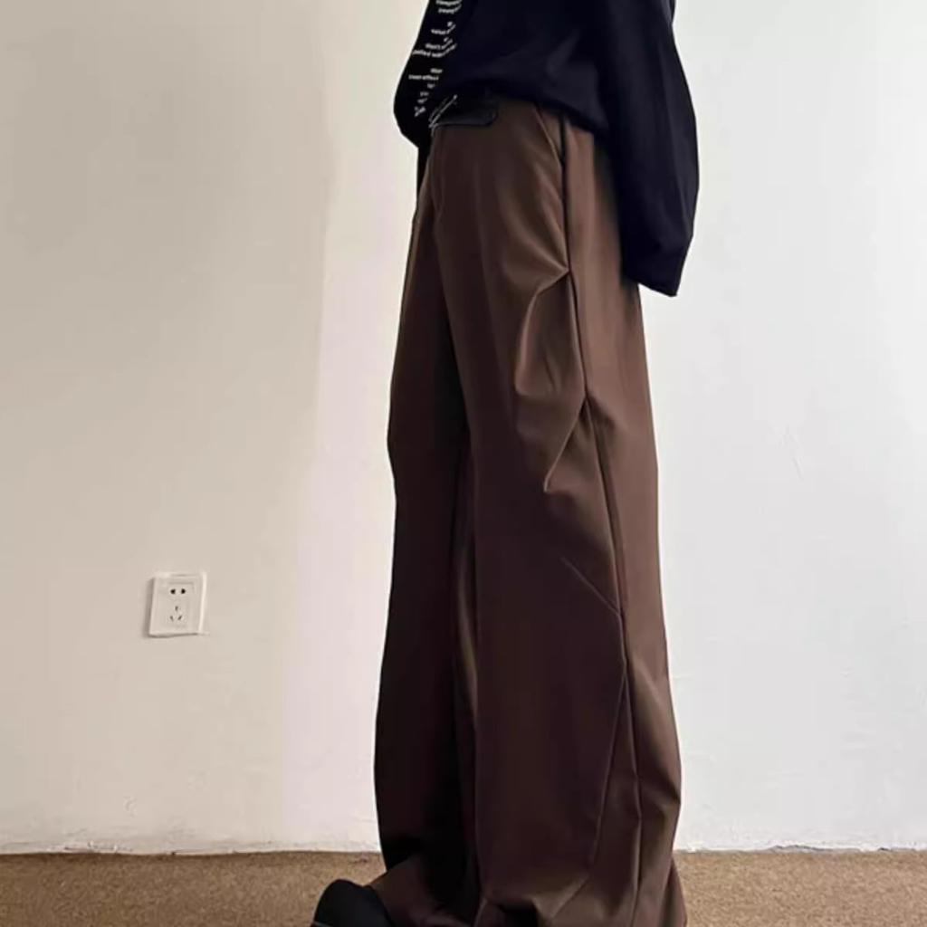 Cleanfit Pleated Pants Men's Spring and Autumn New Niche Design Casual Pants Ruffian Handsome Micro-pull Pants