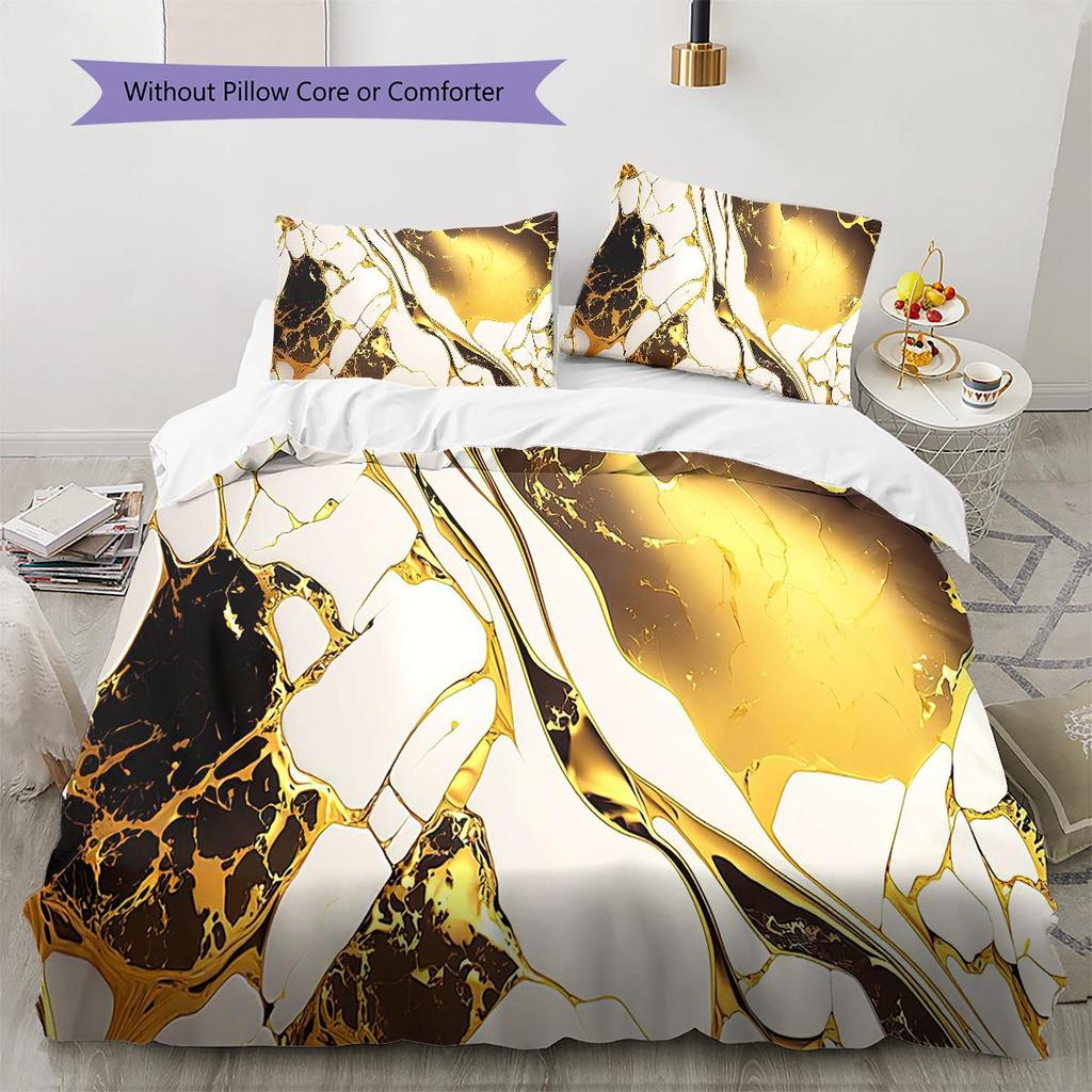 1PC Abstract marble pattern Bedding Quilt Set Quilt Cover Pillowcase Home Decoration Birthday Gift (1 * duvet cover + 2 * pillowcase, without core)