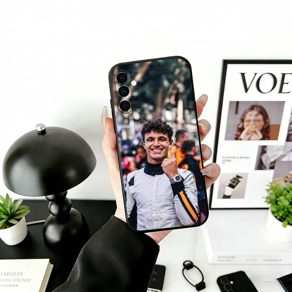 

Racing Driver L-Lando N-Norris Phone Case Black Silicone Soft For Samsung Galaxy A73,A72,A71,A70,A53,A52,A51 Samsung a71 5g