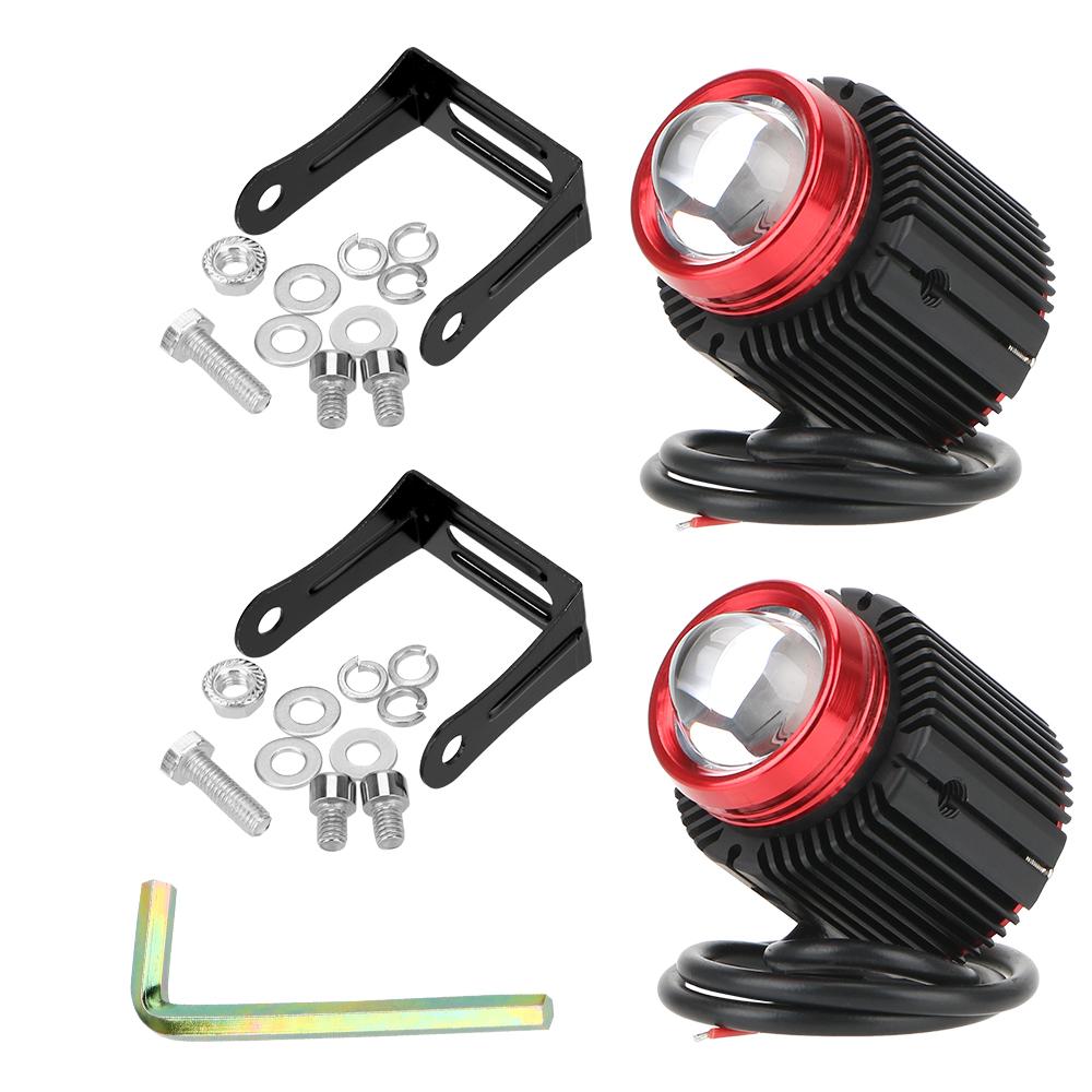 

Universal Auxiliary Lamp Work Spotlights Dual Color High Low Beam Motorcycle Led Headlights Auto Small Steel Cannon Lights LED spotlights 2PCS Red