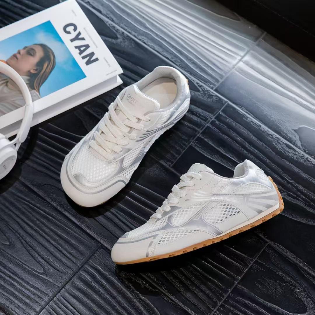 

Platform women s summer new single-net breathable sports shoes versatile fashion casual shoes 35 бежевый