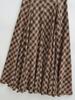 Triangle Panel High-Waisted Plaid A-Line Skirt - Women's Autumn/Winter Retro Style