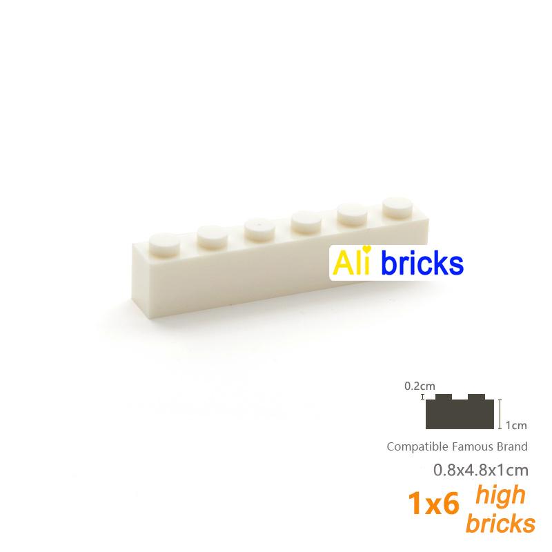 20pcs  DIY Building Blocks Thick Figures Bricks 1x6 Dots Educational Creative Size Compatible With 3009 Plastic Toys for Childre