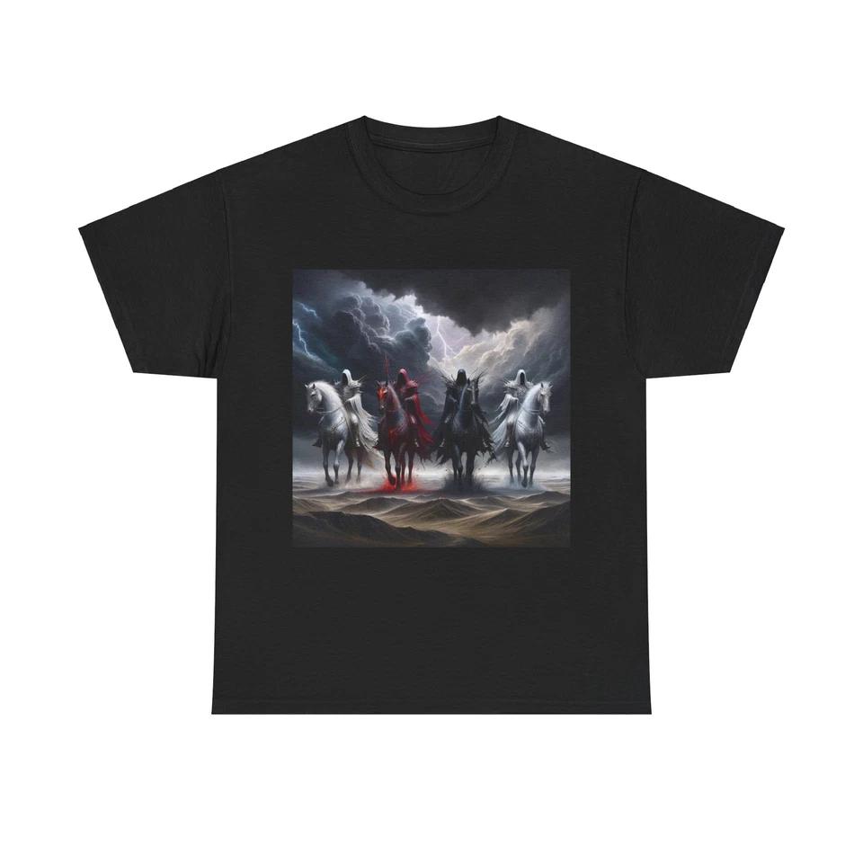 Unisex Adult T Shirt Four Horsemen Apocalypse Dark Artwork L