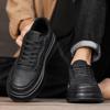 Summer black business casual leather shoes feeling board shoes sports platform heightening shoes