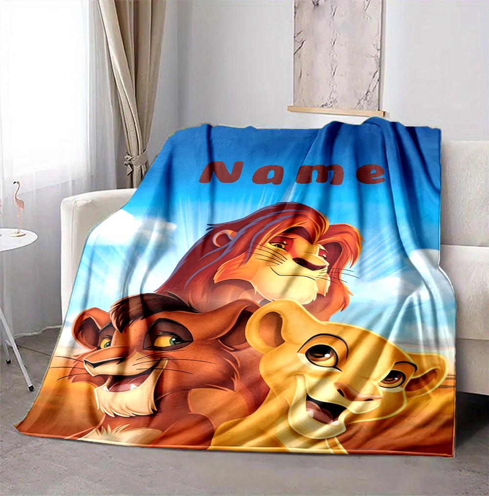 Custom Name Lion Cub Name Flannel Blanket Throw Blanket Soft Warm Sofa Bed home Decor Unique Gift