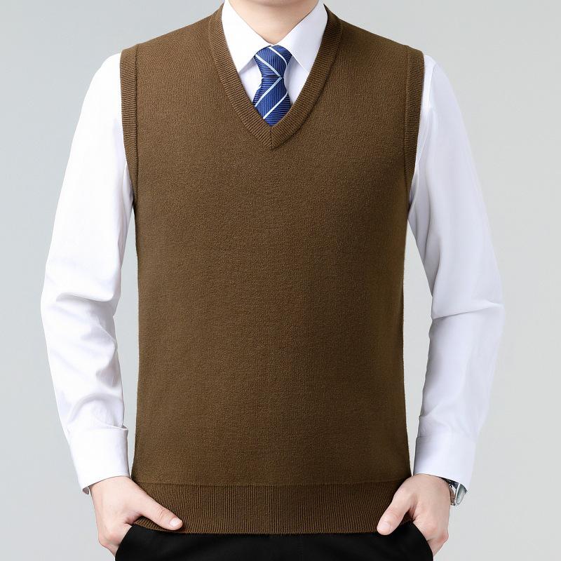 Men`s Wool V-Neck Sweater Vest -