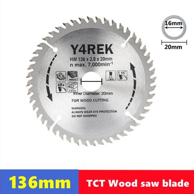 TCT 136mm Holzbearbeitungs-Kreissägeblatt mit 48 Zähnen, Hartmetall-Sägeblatt zum Schneiden von Holz