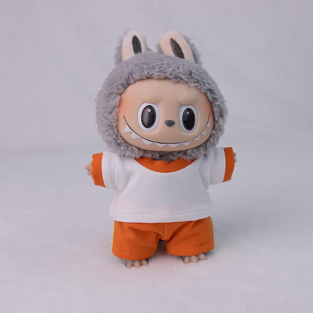 For 17cm Labubu Doll Clothes Fashion Clothes T-Shirts Doll Clothes Color Match Shorts Dolls Accessories Cute Decoration Little Clothes