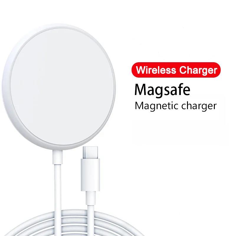 Magnetická bezdrátová nabíjecí podložka USB + Type C Pro Magsafe iPhone 16 15 14 13 12 Pro Max Průhledná Dokovací stanice pro rychlé nabíjení