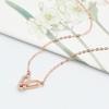 Purple Gold Diamond Double Ring Fashion High-End Collarbone Chain Plated Rose Gold Necklace Women