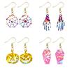 Halloween Skull Resin Molds Handmade Holographic Decorations for Earrings Keychain Hanging Pendant Jewelry Making Tools