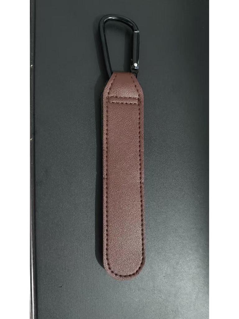 PU Leather Baby Stroller Handle Hook with Portable Velcro Carabiner
