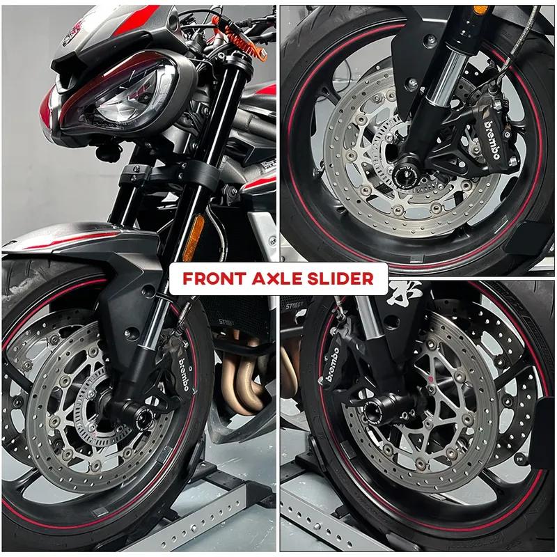 Frame Slider Crash Pad For Street Triple 765 R S RS 2017-2026 765RS Motorcycle Protector Rear Front Wheel Axle Fork Crash Slider