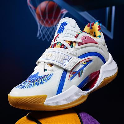 Reibungsgeräusch verschleißfest rutschfest hochelastisch tatsächlicher Kampf Basketballschuhe Herren und Damen vielseitig College-Stil lässige Klettverschluss Sportschuhe