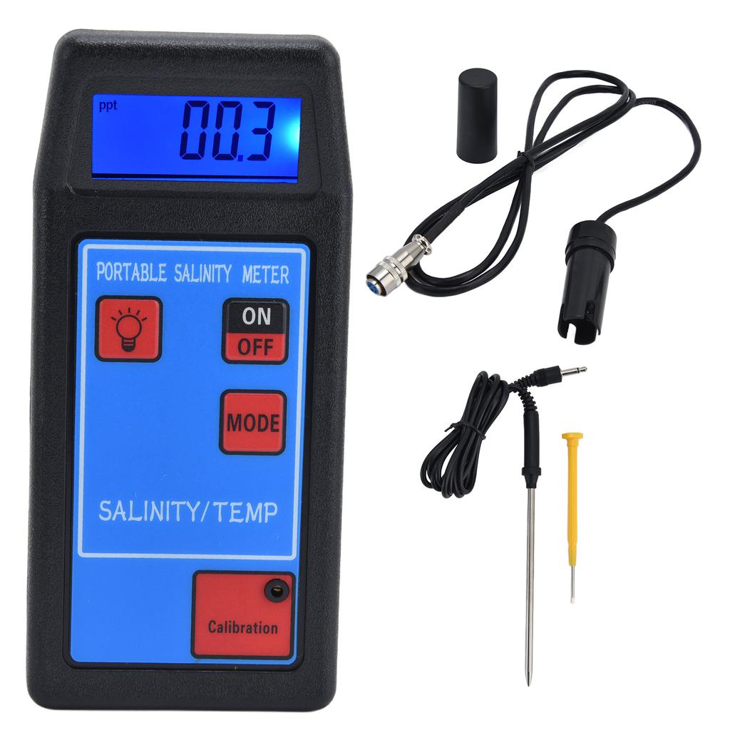 Portable Salinity TEMP Meter Multifunction Water Quality Analyzer for Aquarium Swimming Pool