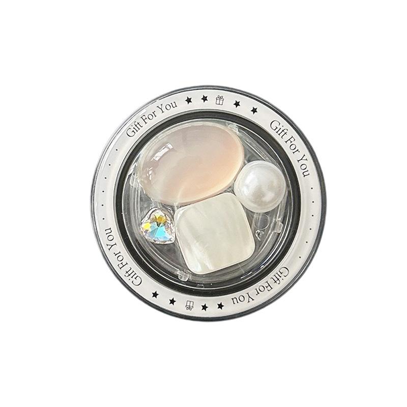 Rhinestone Pearl Gemstone Mobile Phone Airbag Holder Transparent Magnetic Suction Magsafe Retractable Niche Portable Removable
